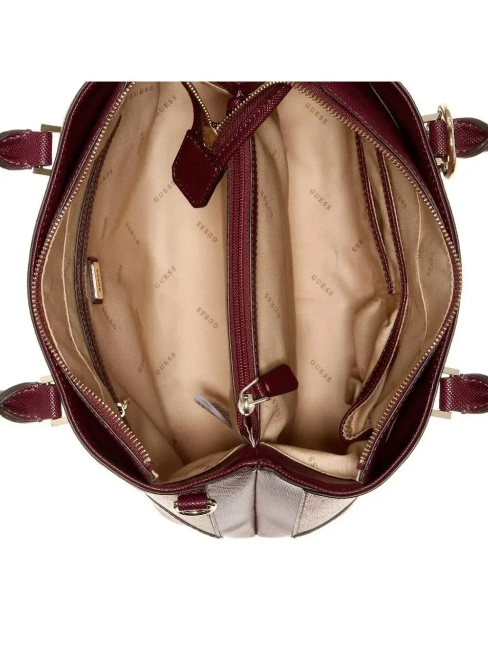 NWT Guess Cordelia Plum Logo Luxury Satchel